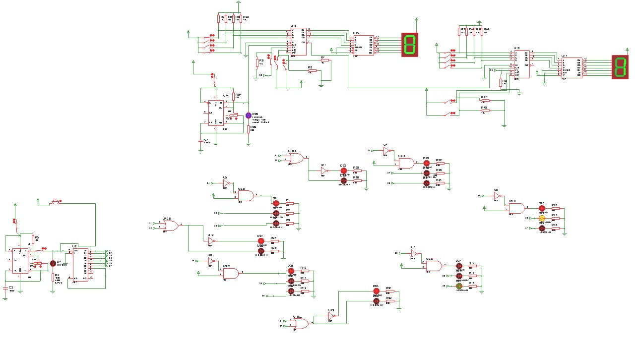 Digital logic schematic for traffic sequencing