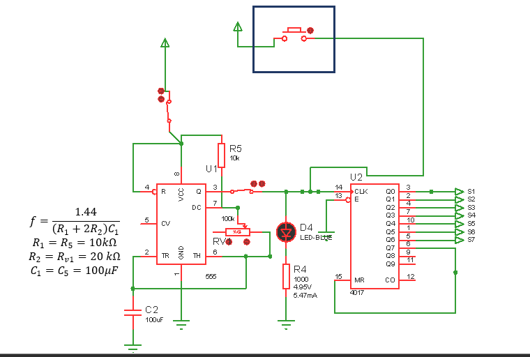 Proteus simulation of traffic control logic